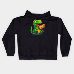 Funny Pizza T rex Dinosaur, Pizza Lover Kids Hoodie