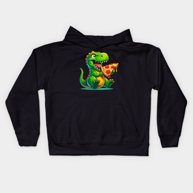 Funny Pizza T rex Dinosaur, Pizza Lover Kids Hoodie by logiamerch