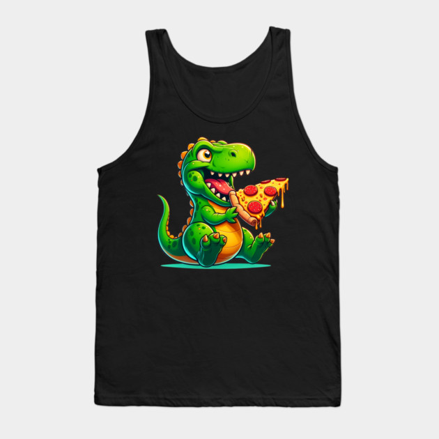 Funny Pizza T rex Dinosaur, Pizza Lover Tank Top by logiamerch