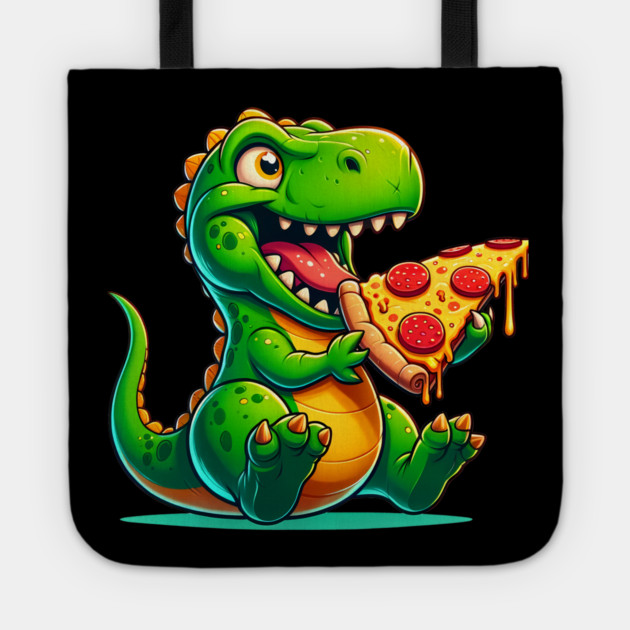 Funny Pizza T rex Dinosaur, Pizza Lover Tote by logiamerch
