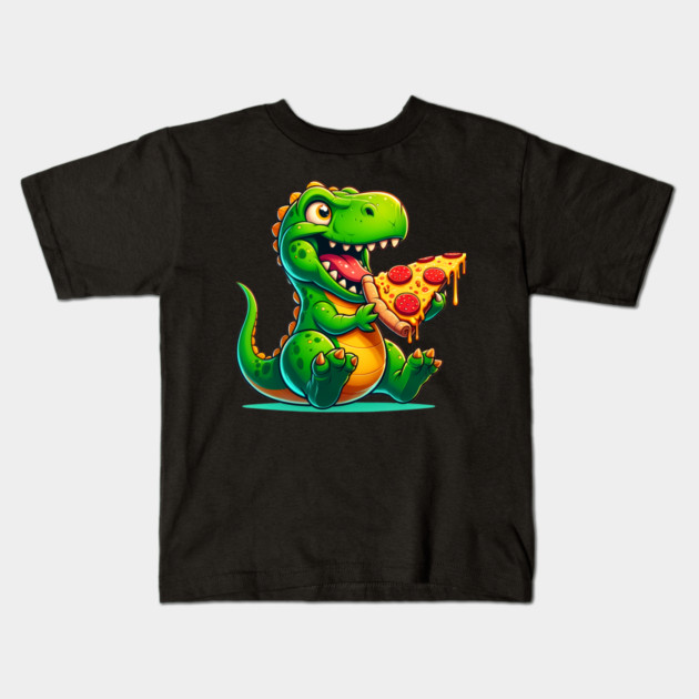 Funny Pizza T rex Dinosaur, Pizza Lover Kids T-Shirt by logiamerch