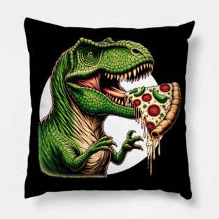 Funny Pizza T rex Dinosaur, Pizza Lover Pillow