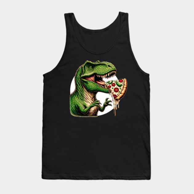 Funny Pizza T rex Dinosaur, Pizza Lover Tank Top by logiamerch