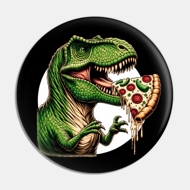 Funny Pizza T rex Dinosaur, Pizza Lover Pin by logiamerch
