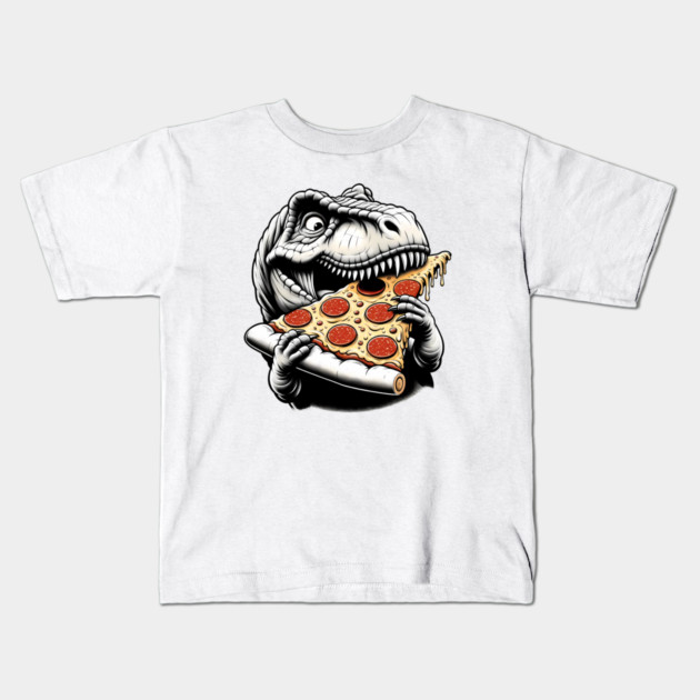 Funny Pizza T rex Dinosaur, Pizza Lover Kids T-Shirt by logiamerch