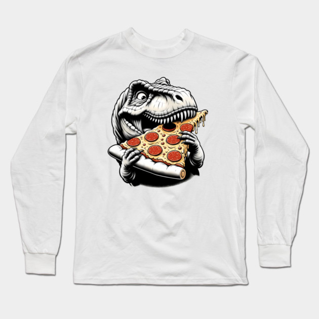 Funny Pizza T rex Dinosaur, Pizza Lover Long Sleeve T-Shirt by logiamerch