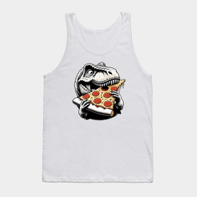 Funny Pizza T rex Dinosaur, Pizza Lover Tank Top by logiamerch