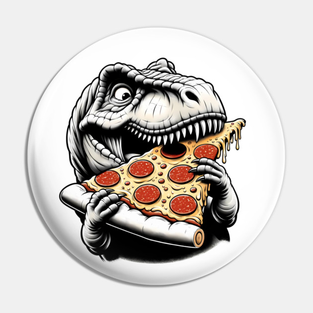 Funny Pizza T rex Dinosaur, Pizza Lover Pin by logiamerch