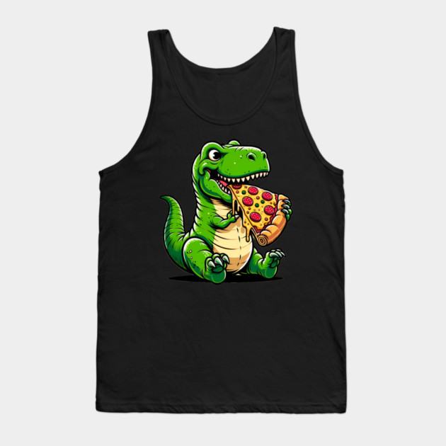 Funny Pizza T rex Dinosaur, Pizza Lover Tank Top by logiamerch