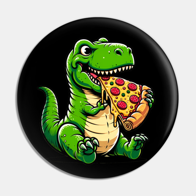 Funny Pizza T rex Dinosaur, Pizza Lover Pin by logiamerch