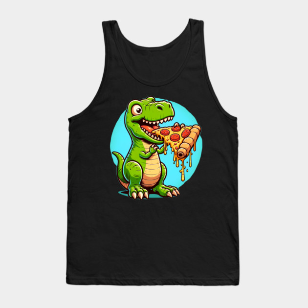 Funny Pizza T rex Dinosaur, Pizza Lover Tank Top by logiamerch