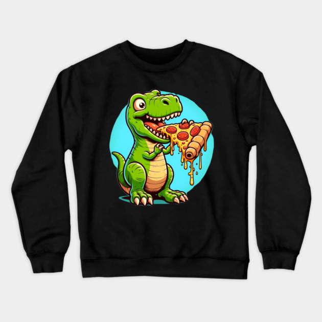 Funny Pizza T rex Dinosaur, Pizza Lover Crewneck Sweatshirt by logiamerch