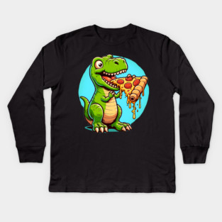 Funny Pizza T rex Dinosaur, Pizza Lover Kids Long Sleeve T-Shirt