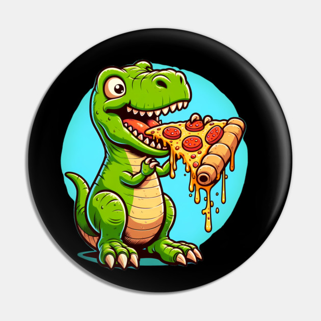 Funny Pizza T rex Dinosaur, Pizza Lover Pin by logiamerch
