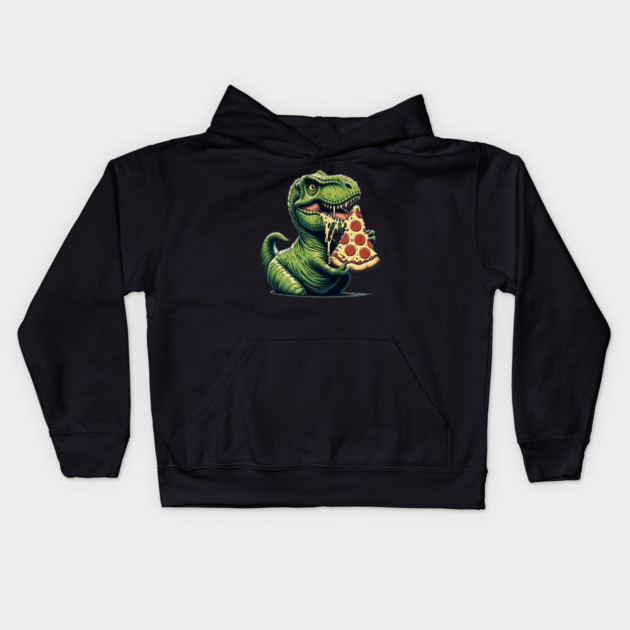 Funny Pizza T rex Dinosaur, Pizza Lover Kids Hoodie by logiamerch