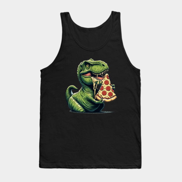Funny Pizza T rex Dinosaur, Pizza Lover Tank Top by logiamerch