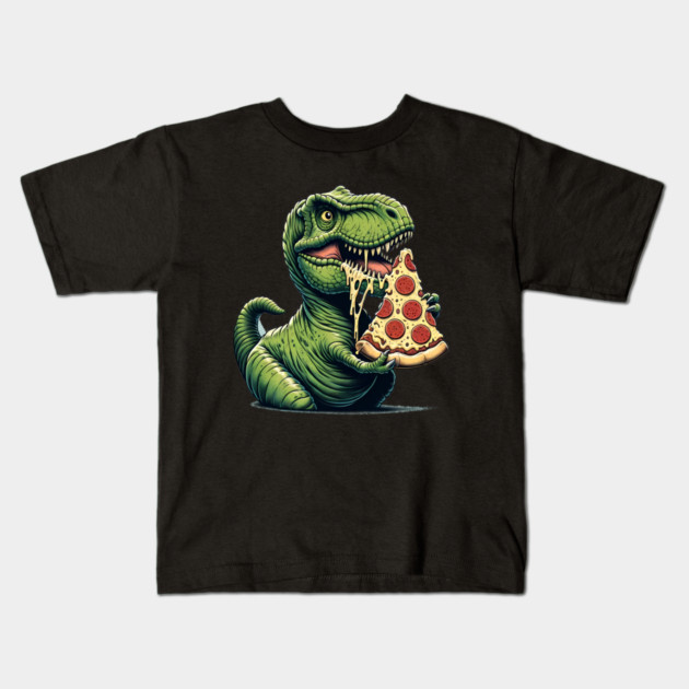 Funny Pizza T rex Dinosaur, Pizza Lover Kids T-Shirt by logiamerch