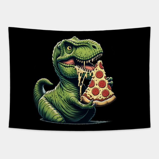 Funny Pizza T rex Dinosaur, Pizza Lover Tapestry by logiamerch
