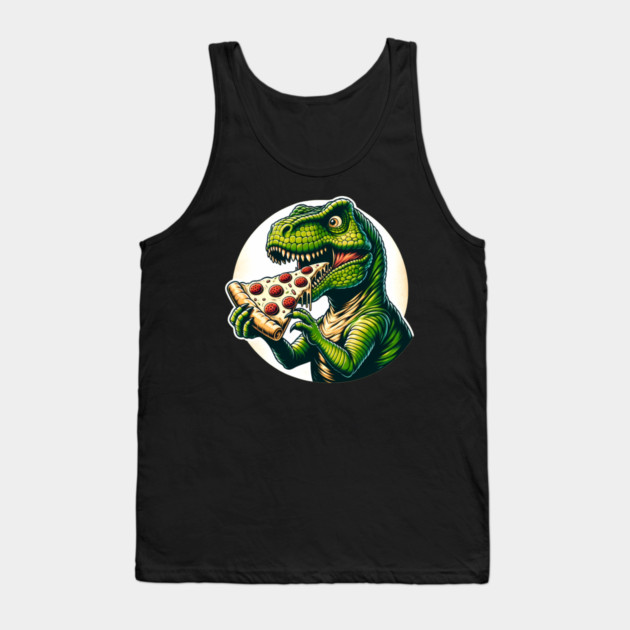Funny Pizza T rex Dinosaur, Pizza Lover Tank Top by logiamerch
