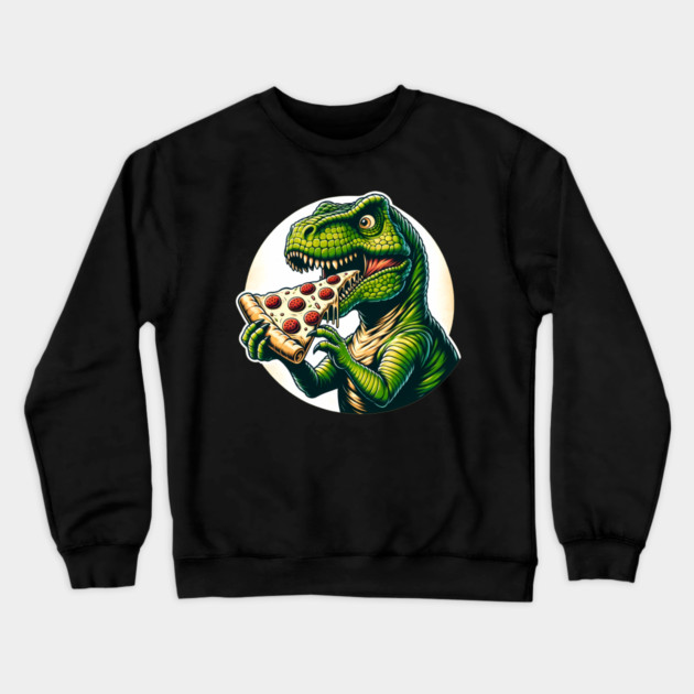 Funny Pizza T rex Dinosaur, Pizza Lover Crewneck Sweatshirt by logiamerch
