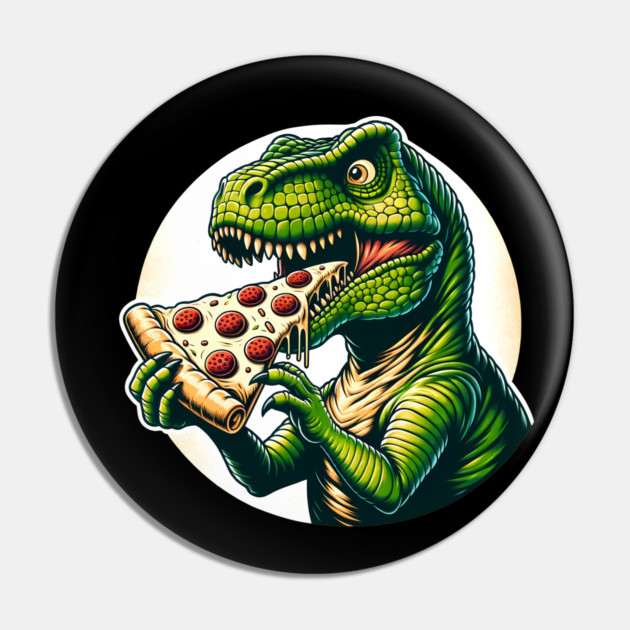Funny Pizza T rex Dinosaur, Pizza Lover Pin by logiamerch