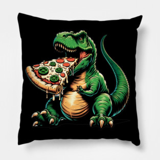 Funny Pizza T rex Dinosaur, Pizza Lover Pillow