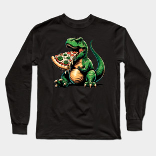Funny Pizza T rex Dinosaur, Pizza Lover Long Sleeve T-Shirt