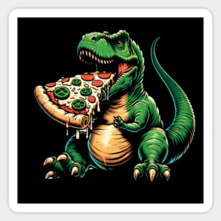 Funny Pizza T rex Dinosaur, Pizza Lover Sticker