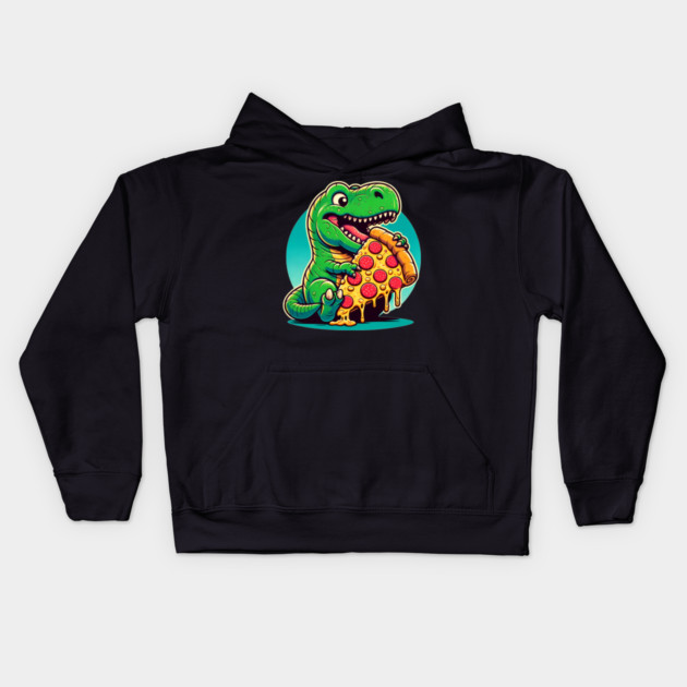 Funny Pizza T rex Dinosaur, Pizza Lover Kids Hoodie by logiamerch