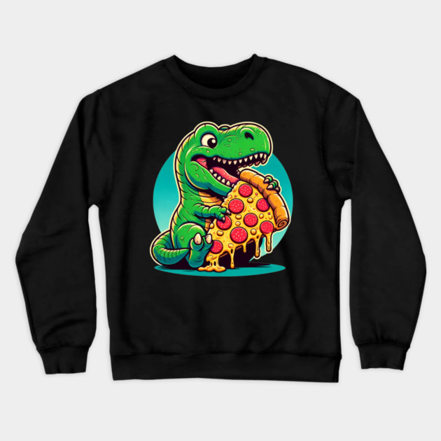 Funny Pizza T rex Dinosaur, Pizza Lover Crewneck Sweatshirt by logiamerch