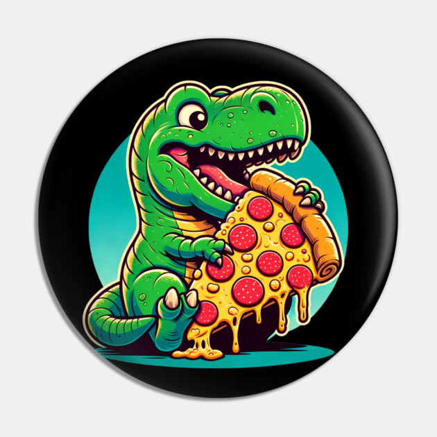 Funny Pizza T rex Dinosaur, Pizza Lover Pin by logiamerch