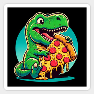 Funny Pizza T rex Dinosaur, Pizza Lover Sticker