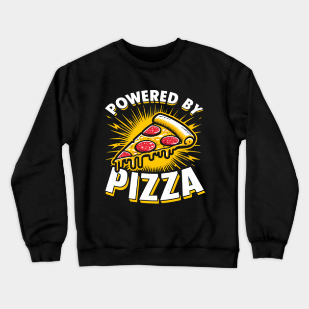 Funny Powered by Pizza Crewneck Sweatshirt by logiamerch