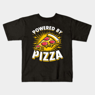 Funny Powered by Pizza Kids T-Shirt