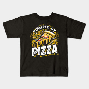 Funny Powered by Pizza Kids T-Shirt