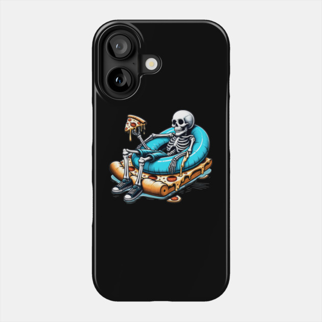 Funny Pizza Lover, Skeleton Phone Case by logiamerch