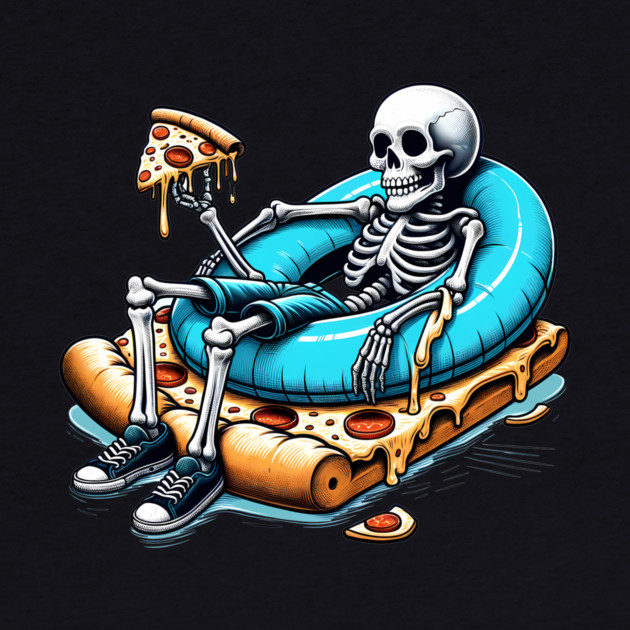 Funny Pizza Lover, Skeleton by logiamerch