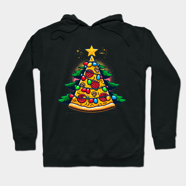 Xmas Tree with Pizza, Funny Pizza Lover Hoodie by logiamerch