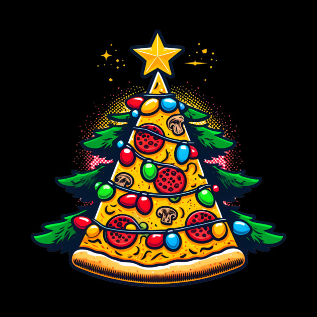 Xmas Tree with Pizza, Funny Pizza Lover by logiamerch