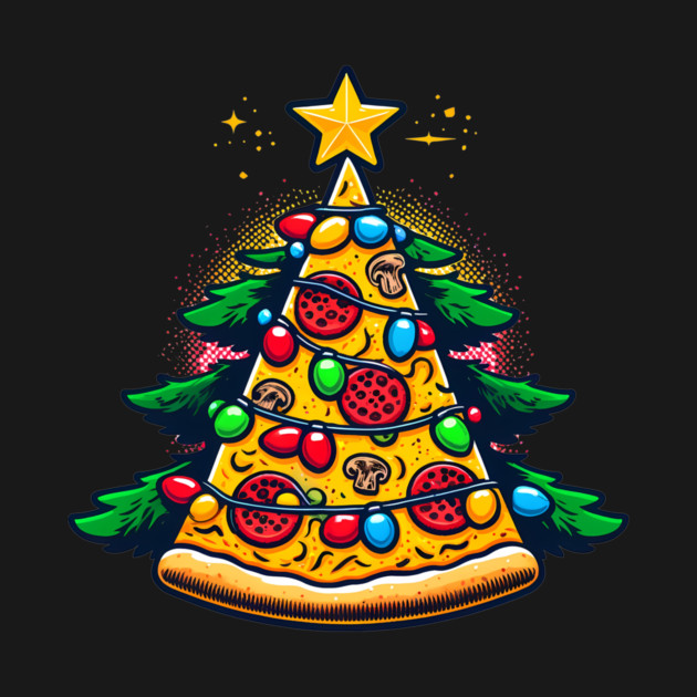 Xmas Tree with Pizza, Funny Pizza Lover by logiamerch