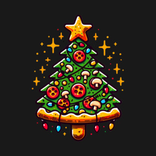 Xmas Tree with Pizza, Funny Pizza Lover T-Shirt