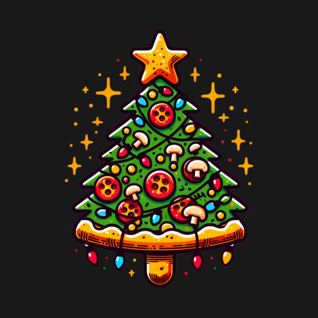 Xmas Tree with Pizza, Funny Pizza Lover by logiamerch