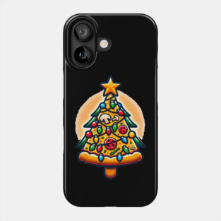 Xmas Tree with Pizza, Funny Pizza Lover Phone Case