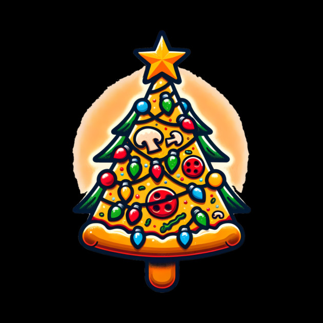 Xmas Tree with Pizza, Funny Pizza Lover by logiamerch