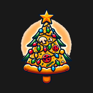 Xmas Tree with Pizza, Funny Pizza Lover T-Shirt