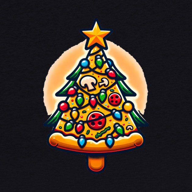 Xmas Tree with Pizza, Funny Pizza Lover by logiamerch