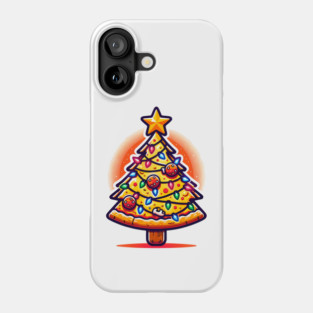 Xmas Tree with Pizza, Funny Pizza Lover Phone Case