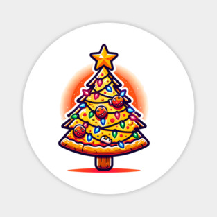 Xmas Tree with Pizza, Funny Pizza Lover Magnet