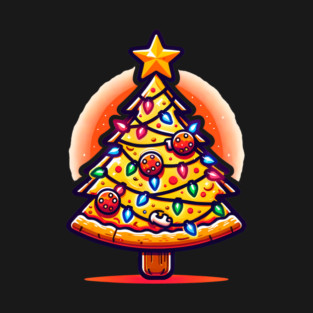 Xmas Tree with Pizza, Funny Pizza Lover T-Shirt