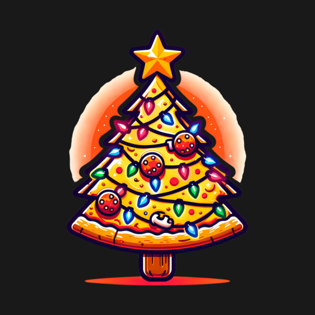 Xmas Tree with Pizza, Funny Pizza Lover by logiamerch
